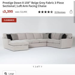 Custom Living Spaces Sectional W/ Ottoman