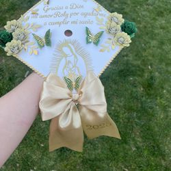 Cap Topper Para Gorro De Graduación 👩‍🎓 (elige A Tu Gusto Colores, Flores Y La Frase Que Más Te Guste 