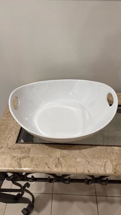 Extra large white ceramic bowl