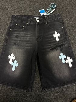 chrome hearts jean shorts (medium)