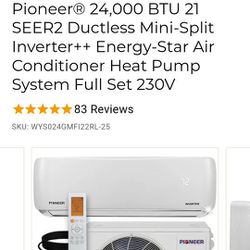 21 SER Air Conditioner/Heat pump/Dehumidifier 230V