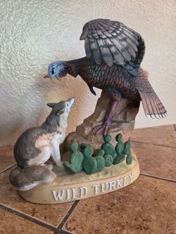 1986 Austin Nichols Wild Turkey Limited Edition Porcelain Decanter No. 10 – "Turkey and Coyote" (INTACT SEAL)