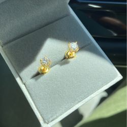 3MM Moissanite Diamond Earring 