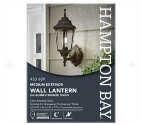 14.5 in. 1-Light Oil-Rubbed Bronze Hardwired Dusk-to-Dawn Outdoor WallLight Lantern Sconce - New