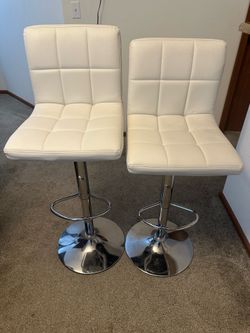White leather Bar Chairs