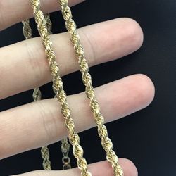 Gold Chain Rope Solid New 