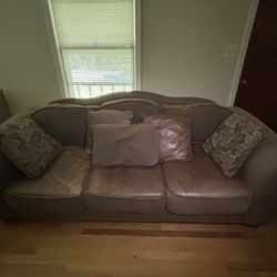 Leather/Fabric Two Tone Sofa