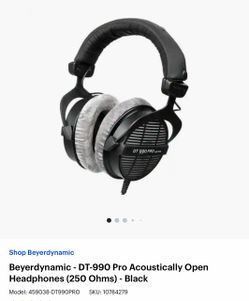 Beyerdynamic - DT-990 Pro Acoustically Open Headphones (250 Ohms) - Black