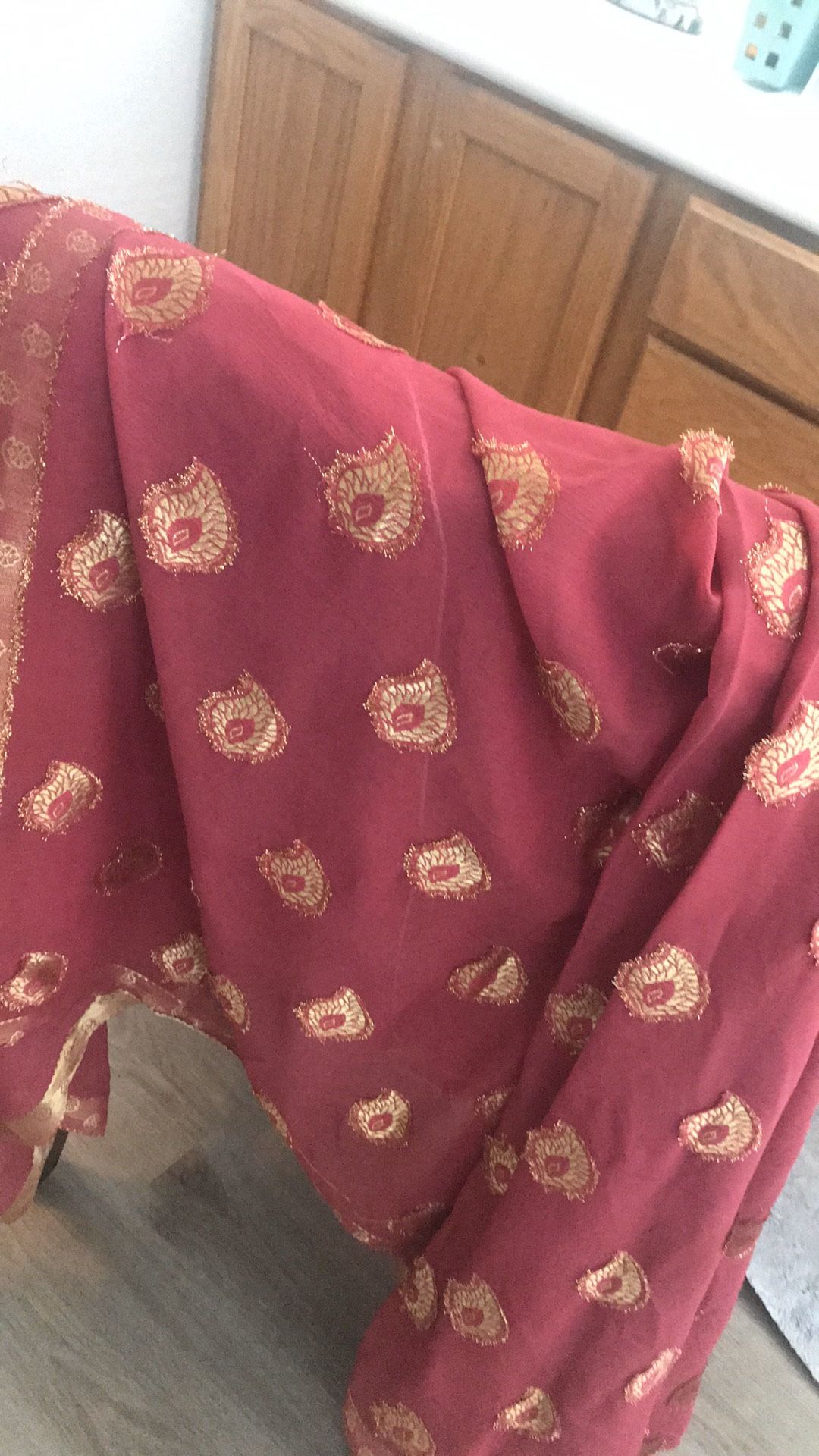 Maroon/ Gold Sari, only worn once