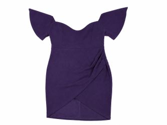 Purple Off-Shoulder Mini Dress