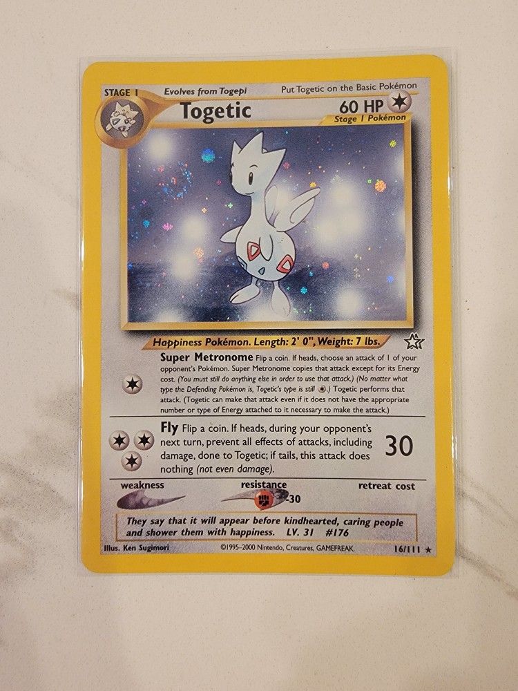 Togetic - 16/111 - Pokemon Card Neo Genesis Holo Rare Card WOTC - NM!  *SWIRL*