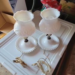 Milk glass lamps