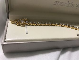 Tennis bracelet cz with gold silver