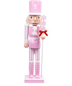 New Pink Nutcracker Figures Christmas 15 Inch with Candy for Table Display Nutcracker Soldier Figure Decor Festive Gift for Home, Office, Xmas Tree De