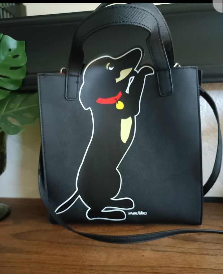 New! Marc Tetro Vegan Leather Doggie Embellished Crossbody Purse