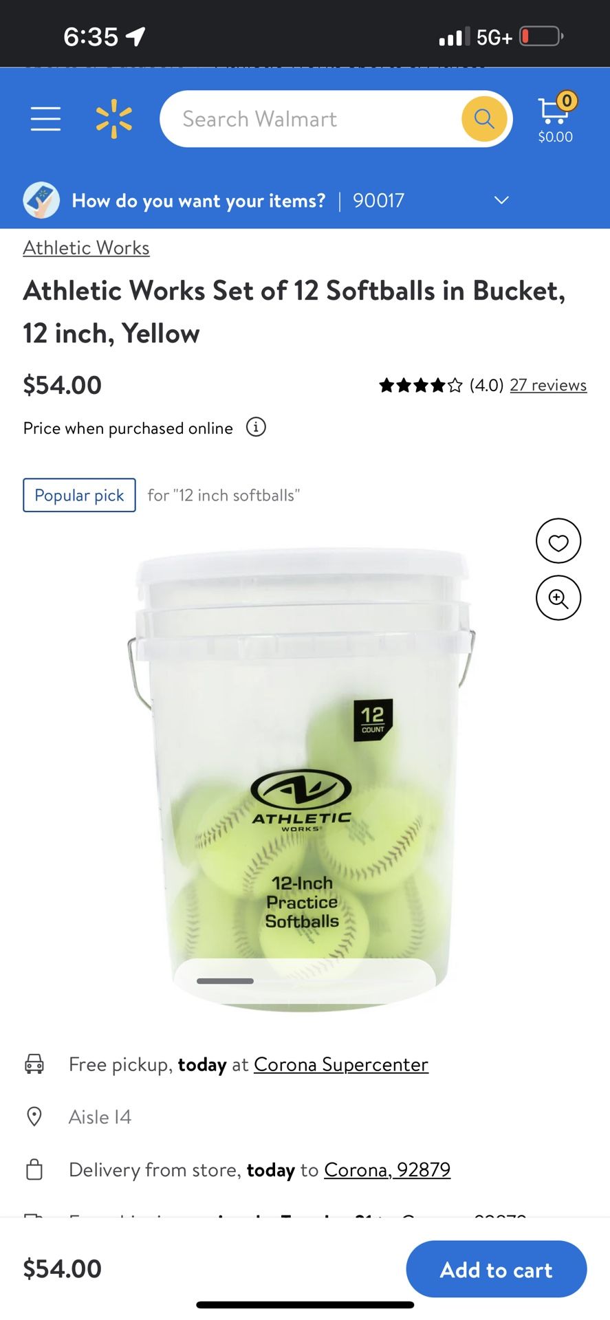 12 in Softball With Bucket