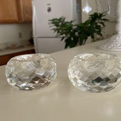 Crystal candlesticks. 2 pcs.