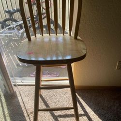 Two Tall Wooden Chairs