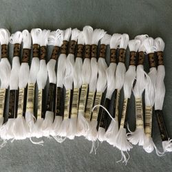 18 DMC White Cotton Embroidery Thread