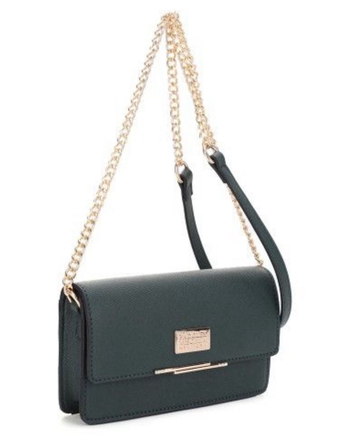 THE LOUISE SAFFIANO CLUTCH/CHAIN SHOULDER BAG