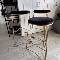 Modern 3-Piece Bar Stool Set | Contemporary Metal Frame | Home Decor