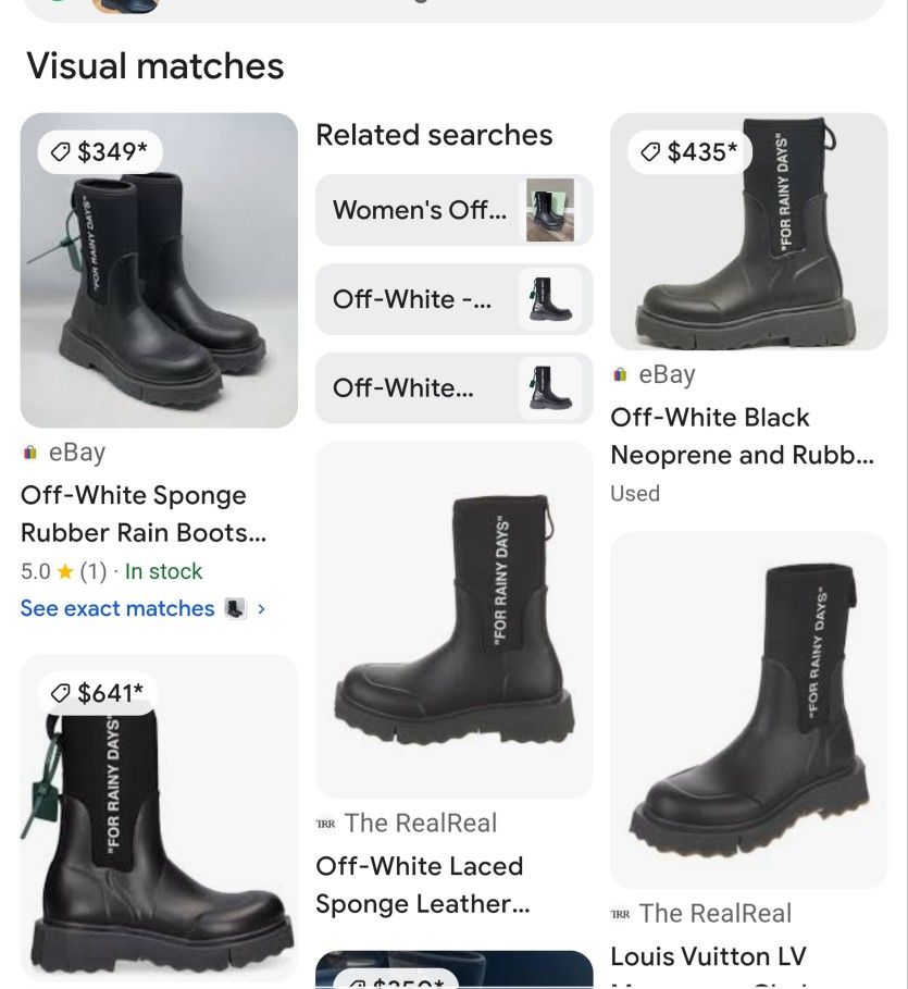 W8.  Off White Sponge Rubber Rain Boots<Streamwood>