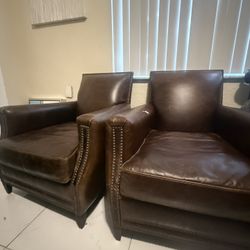 RH Leather Chairs  