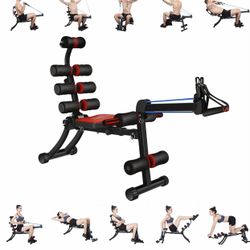 NEW! VIGGIO Multifunctional Workout Chair, Ab Machine Exercise Equipment, Waist Trainer, 22-in-1 Fitness Machines with Resistance Bands, Adju