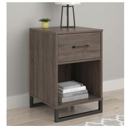 Modern Grey Oak Night Stand ( Set Of 2)