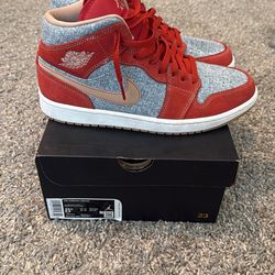 Jordan 1 Mid Denim Red Sz 8.5