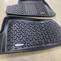 Rugged Ridge Floor Liner Set for Jeep Wrangler JLU | Front & Rear, 3-Piece Set, All-Terrain, Black