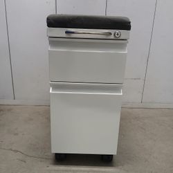 Narrow Metal File Cabinet With Key On Casters 