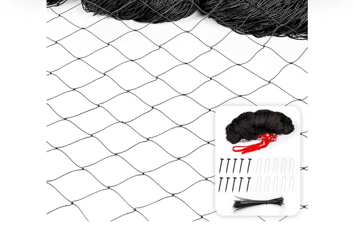 Chicken Netting - 50x 100ft Garden Netting with 1" Square Mesh as Poultry Netting for Chicken Coop Roof, Anti-Hawks and Birds Away and Protect Chicks 