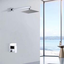 Single Function Shower Rainfall 10” Square Shower Head with Rough-in Valve - Chrome