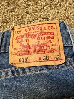 Levi's 505 Straight Fit Denim Jeans Mens Size 38x32