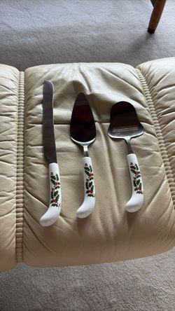 3 Piece Holiday Ceramic Serving Set Made In Japan