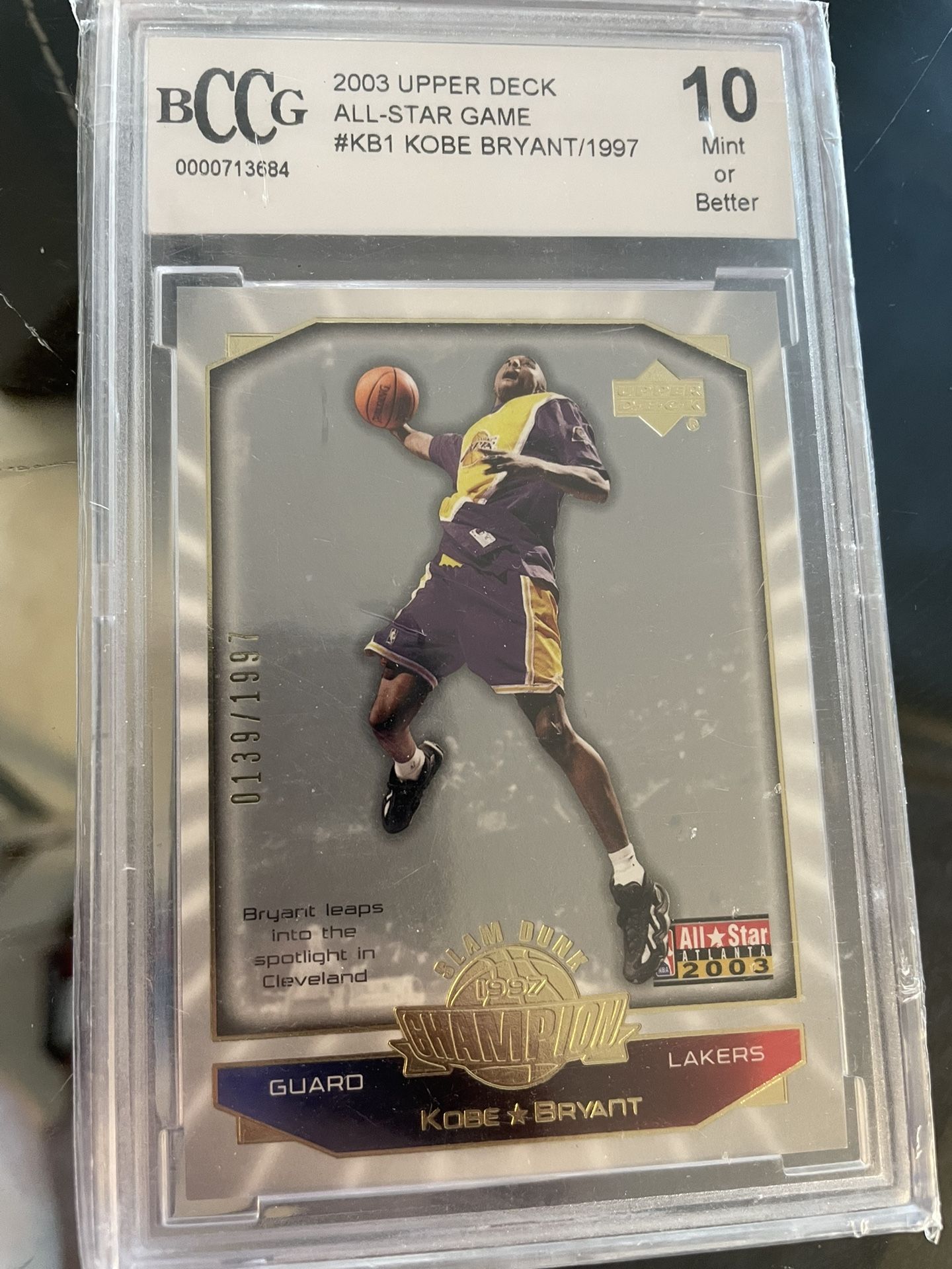 2003 Upper Deck Kobe Bryant Slam Dunk Champion All Star Week Card
