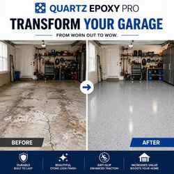 Garage Floor Kit – REAL Quartz Epoxy (Mesa) Not Paint or Flakes