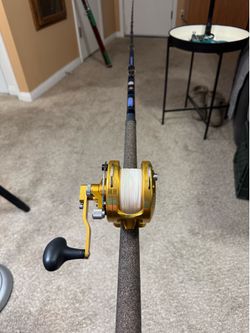 Seeker Black Steel/ Avet HXJ Lefty Two Speed Saltwater Fishing Set Up