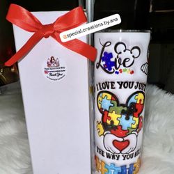 Custom made Autism Inflated Tumbler Cup 🧩❤️ You can order yours with any design 
