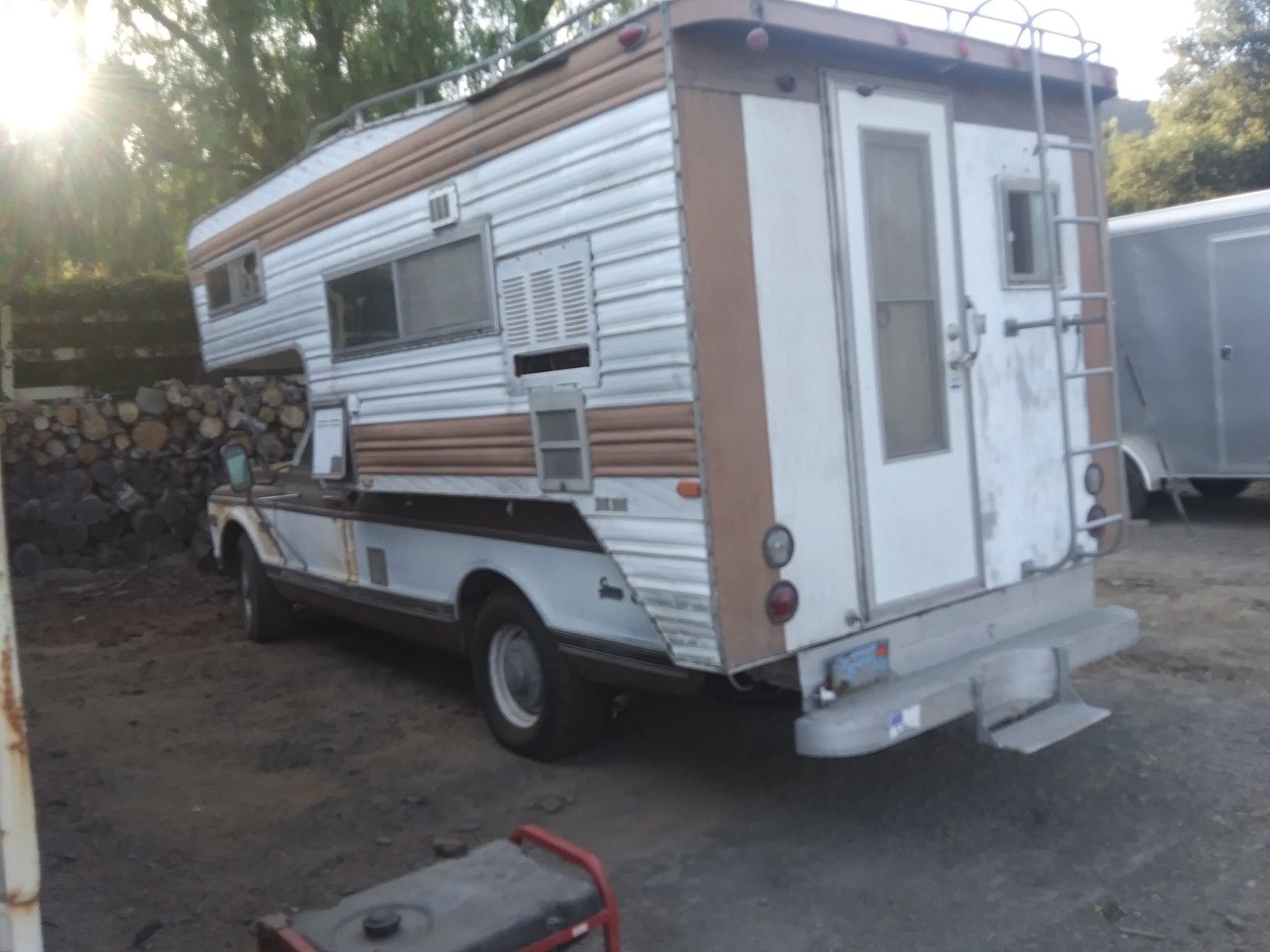 Vintage truck bed camper