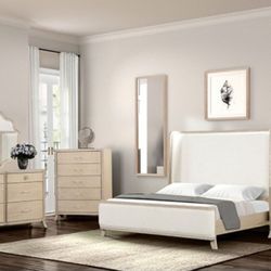 Brand New Natural Oak 4pc Queen Bedroom Set 