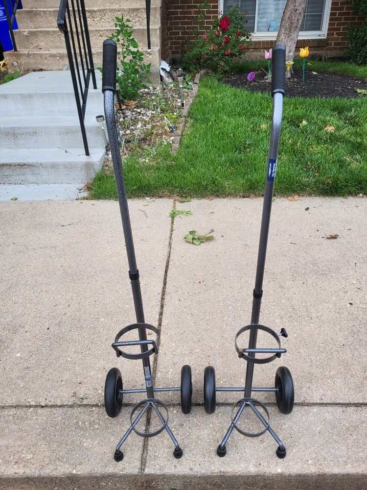 Resone Light Weight Dual D/E Oxygen Tank Cart Adjustable Stable Handle Adjustable