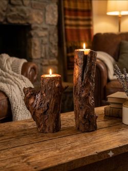 Unique handmade hardwood tea light candle holders