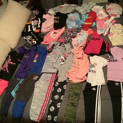 HUGE LOT GIRLS SIZE 5 CLOTHES  ADIDAS   UNDER ARMOUR   KU   CARTERS   NIKE   LEVIS   GAP   SHELBY