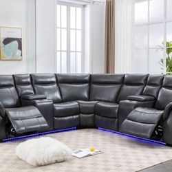 Grey Reclining Sectionals
