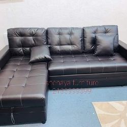 Leather Pull Out Sofa Sleeper New 