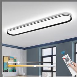 Modern LED Ceiling Light, 39.4in Linear Semi Flush Mount