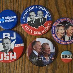 Vintage political campaign buttons. RARE democrat republican 