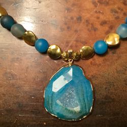 Beautiful Blue quartz Necklace 